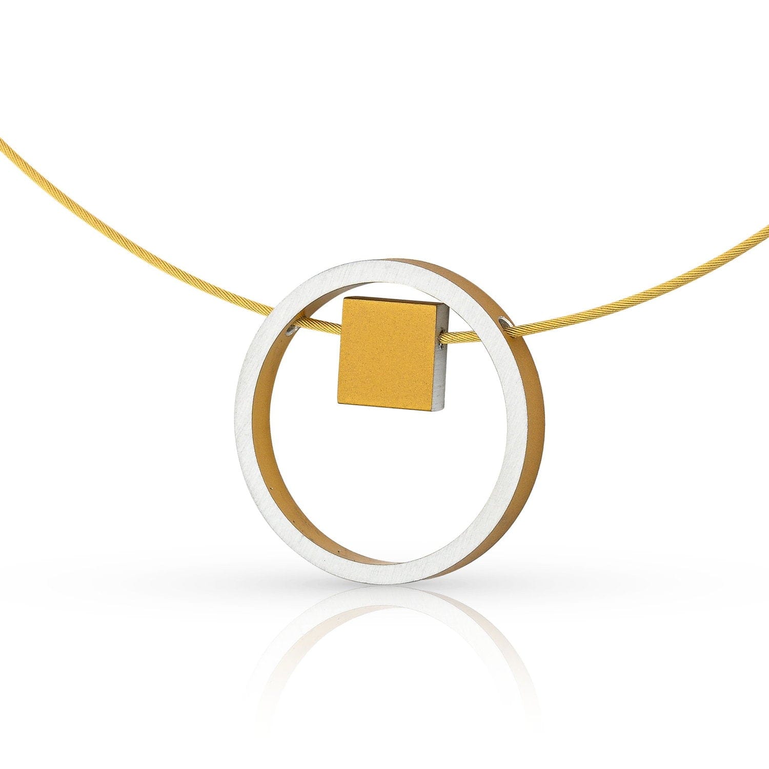 EVY Goldfarbene quadratische Ringkette | C277G