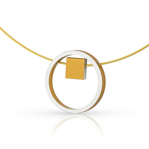 EVY Goldfarbene quadratische Ringkette | C277G