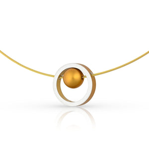 DONNA Goldfarbener Ring mit Kugelkette | C278G