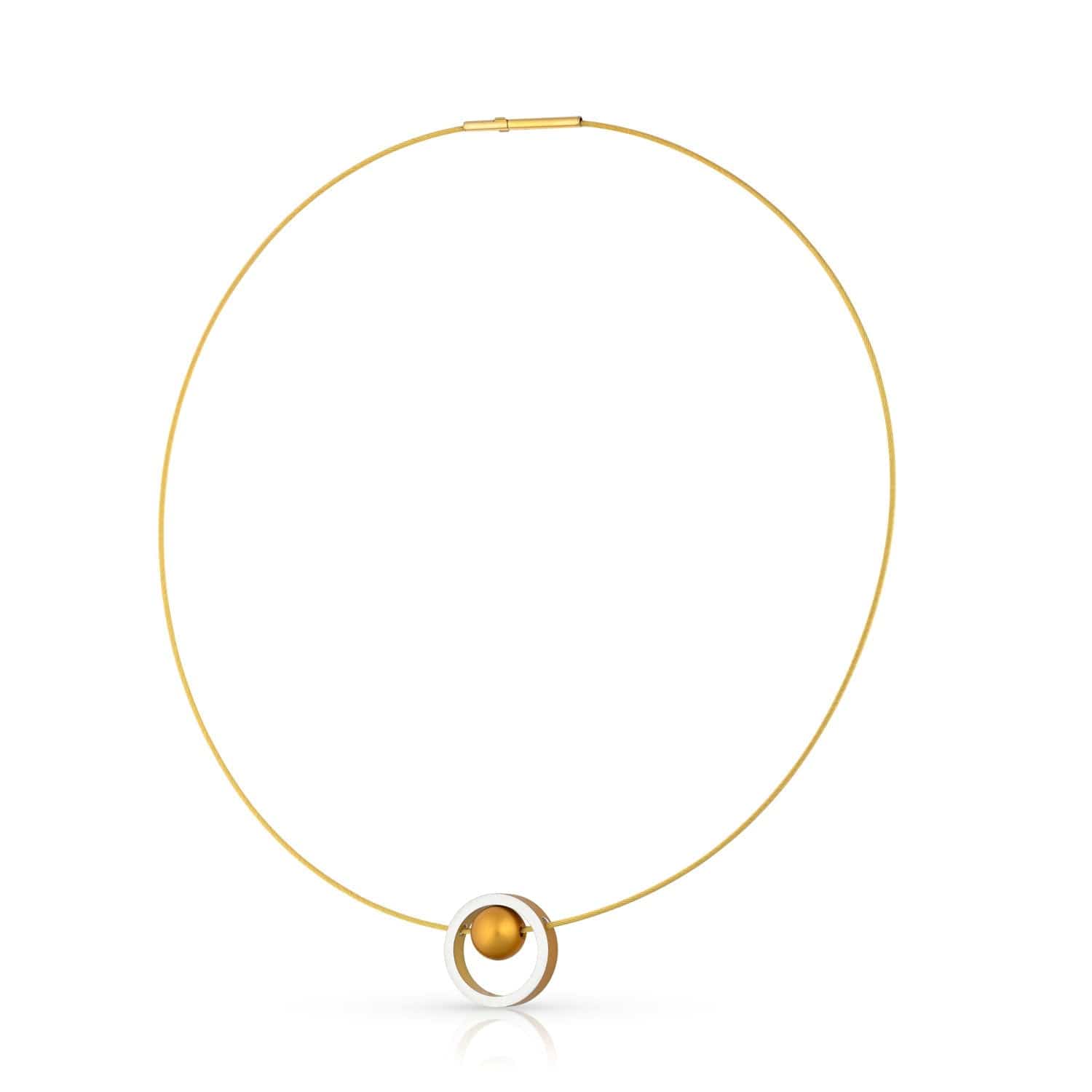 DONNA Goldfarbener Ring mit Kugelkette | C278G