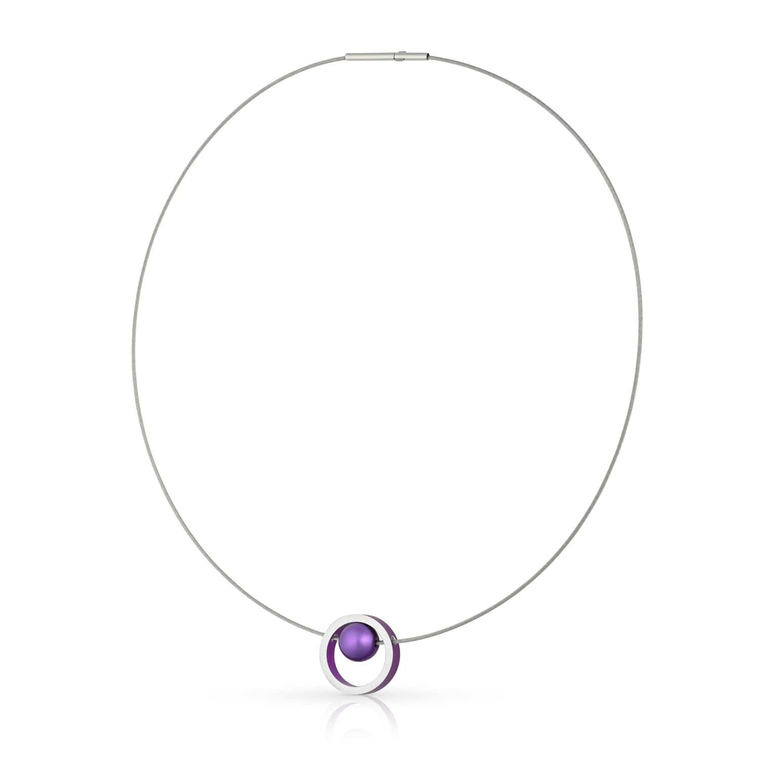 Halskette DONNA Lila Ring mit Kugel | C278P