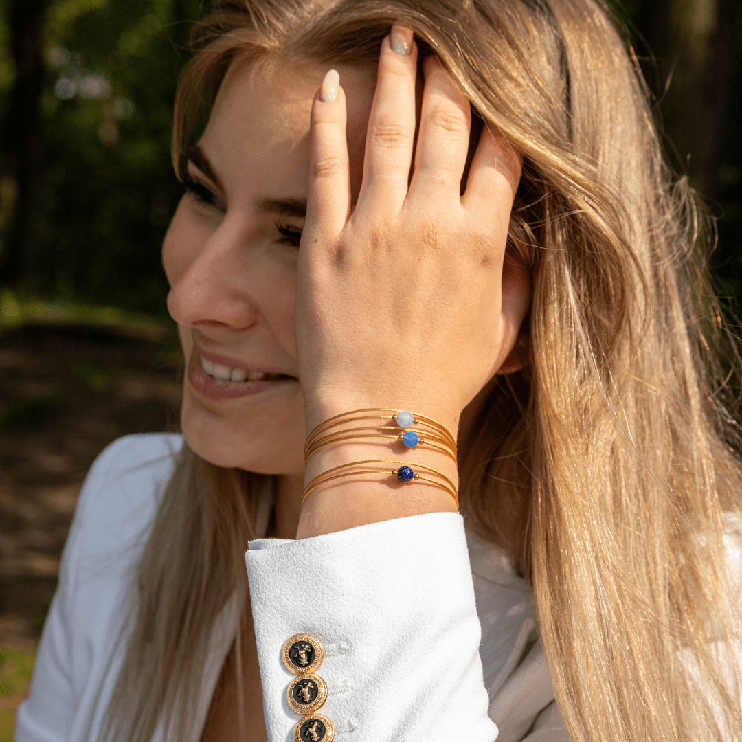Thinking of You Edelsteinarmband Aquamarin Goldfarbe