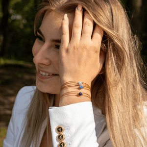 Thinking of You Edelsteinarmband Aquamarin Goldfarbe