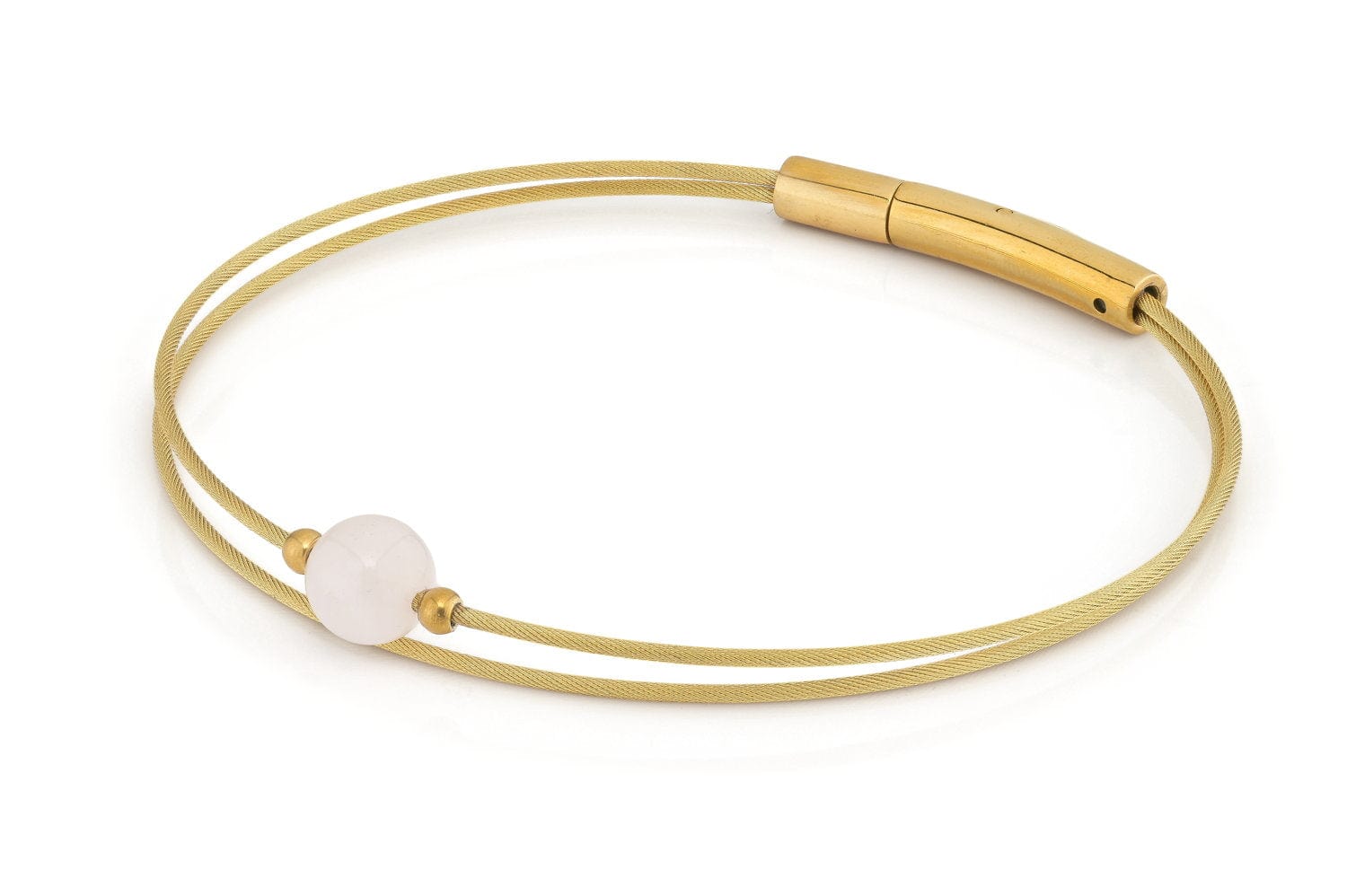 Thinking of You Edelsteinarmband Rosenquarz goldfarben
