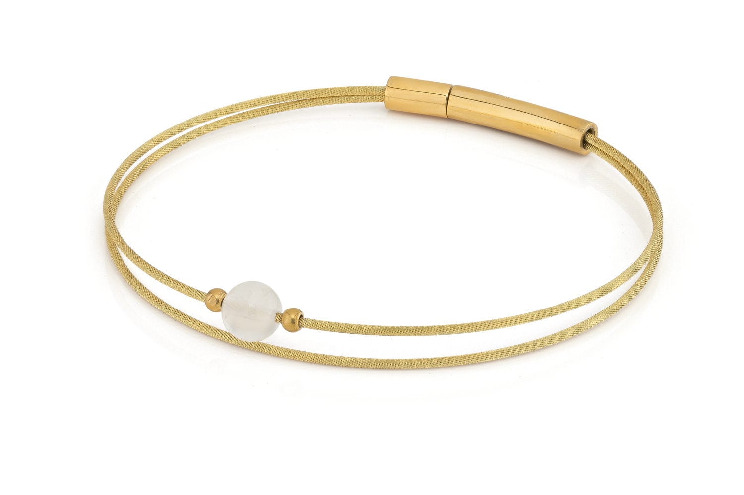 Thinking of You Edelsteinarmband Mondstein goldfarben