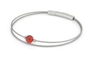 Thinking of You Edelsteinarmband Karneol silberfarben