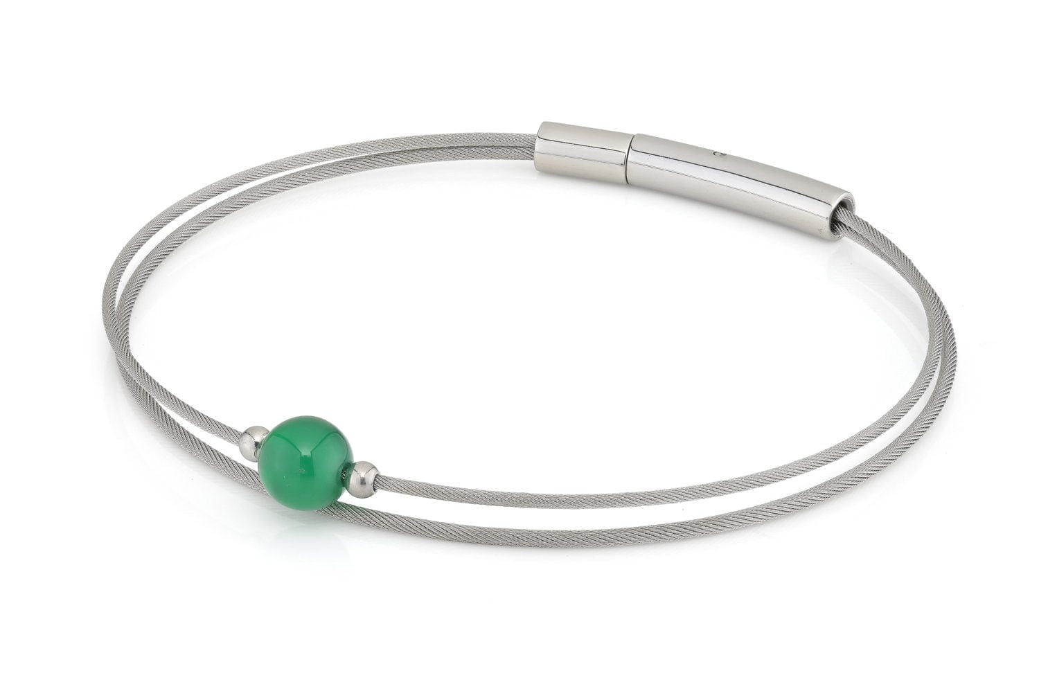 Thinking of You Edelsteinarmband Grüner Achat silberfarben