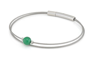 Thinking of You Edelsteinarmband Grüner Achat silberfarben