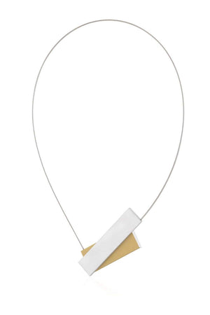 Halskette A-Symm zwei Rechtecke C183 Gold|Gelb