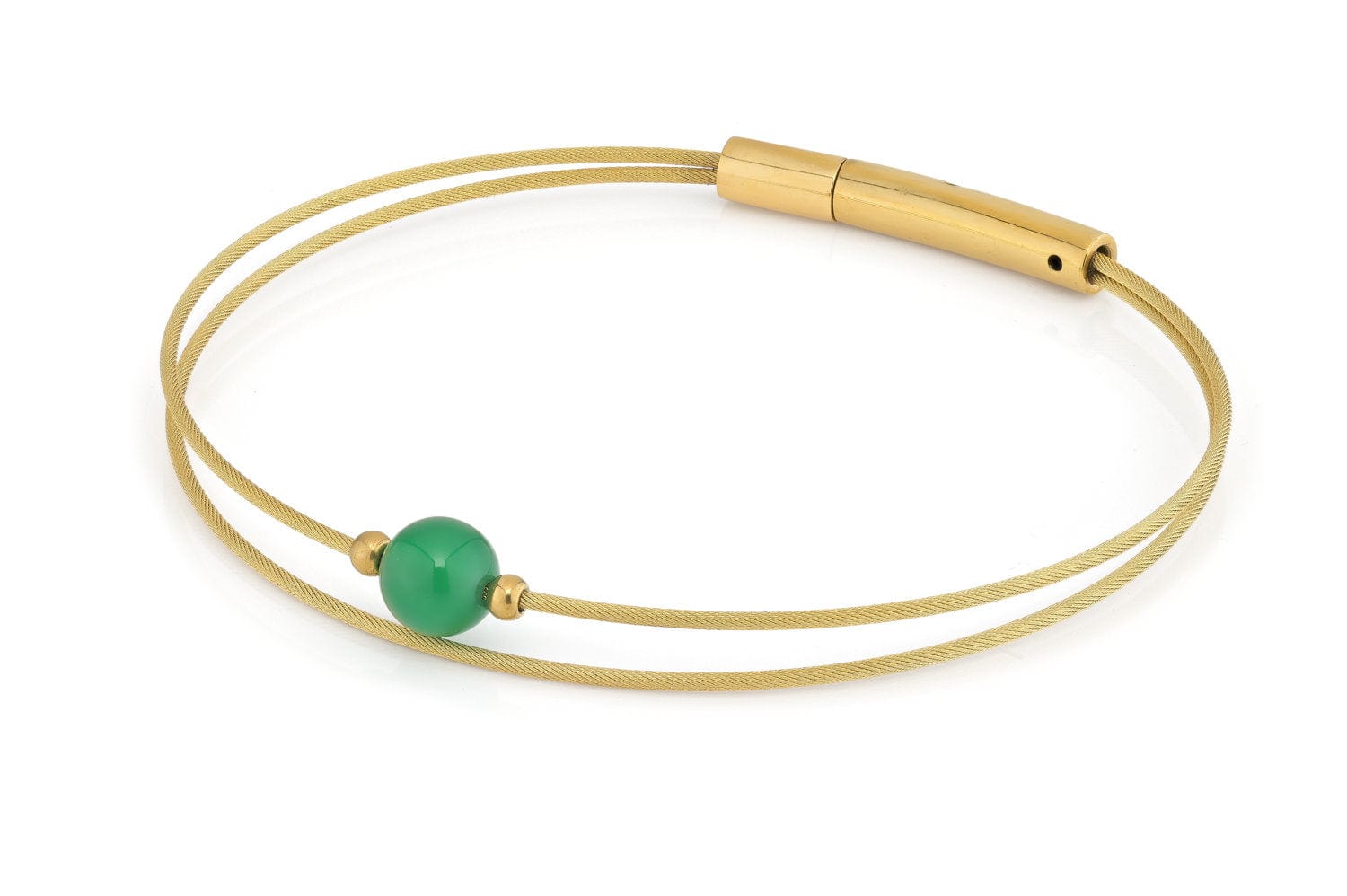 Thinking of You Edelsteinarmband Grüner Achat goldfarben