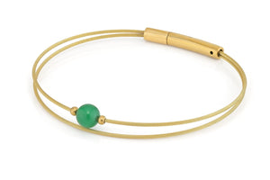 Thinking of You Edelsteinarmband Grüner Achat goldfarben