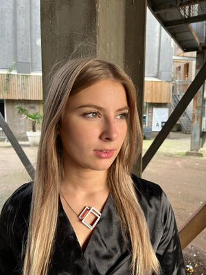 Halskette Zwei Rechtecke ineinander C30